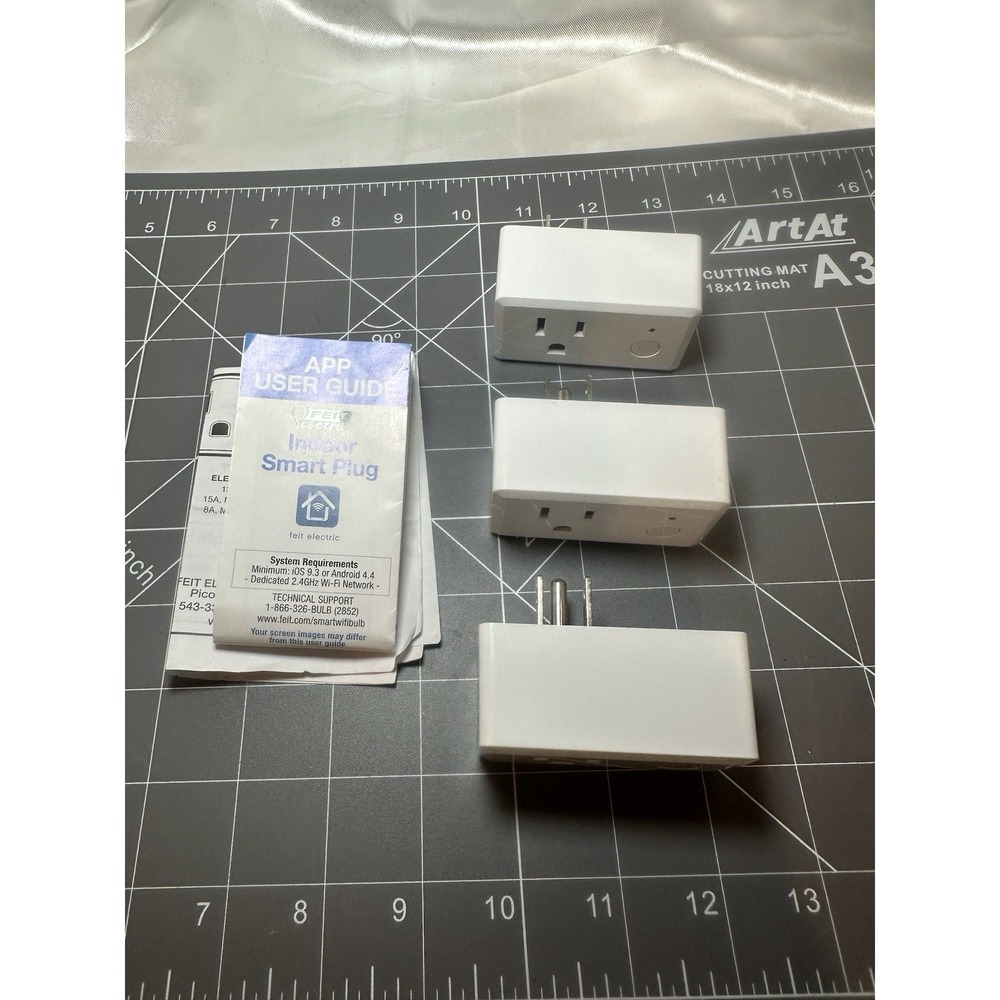 Lot Of 3! Feit Electric Wi-Fi Smart Plug, BPPLUG/WIFI/3